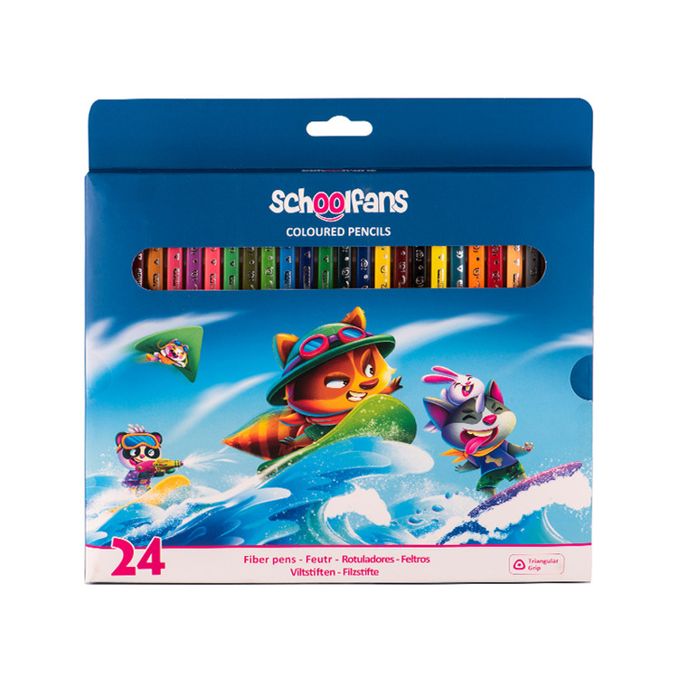 مداد رنگی ۲۴ رنگ سهگوش جعبه مقوایی